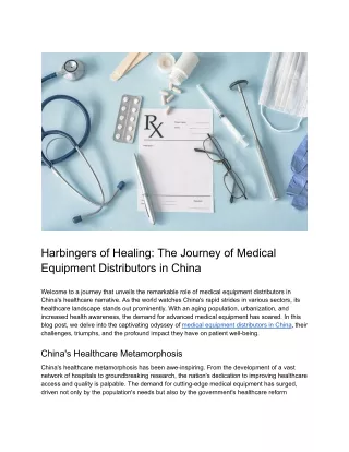 Harbingers of Healing_ The Journey of Medical Equipment Distributors in China
