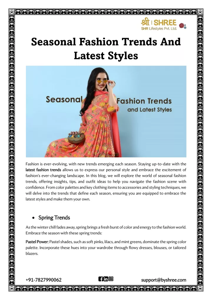 seasonal fashion trends and latest styles