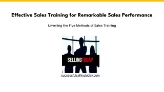 Unveiling the Five Methods of Effective Sales Training