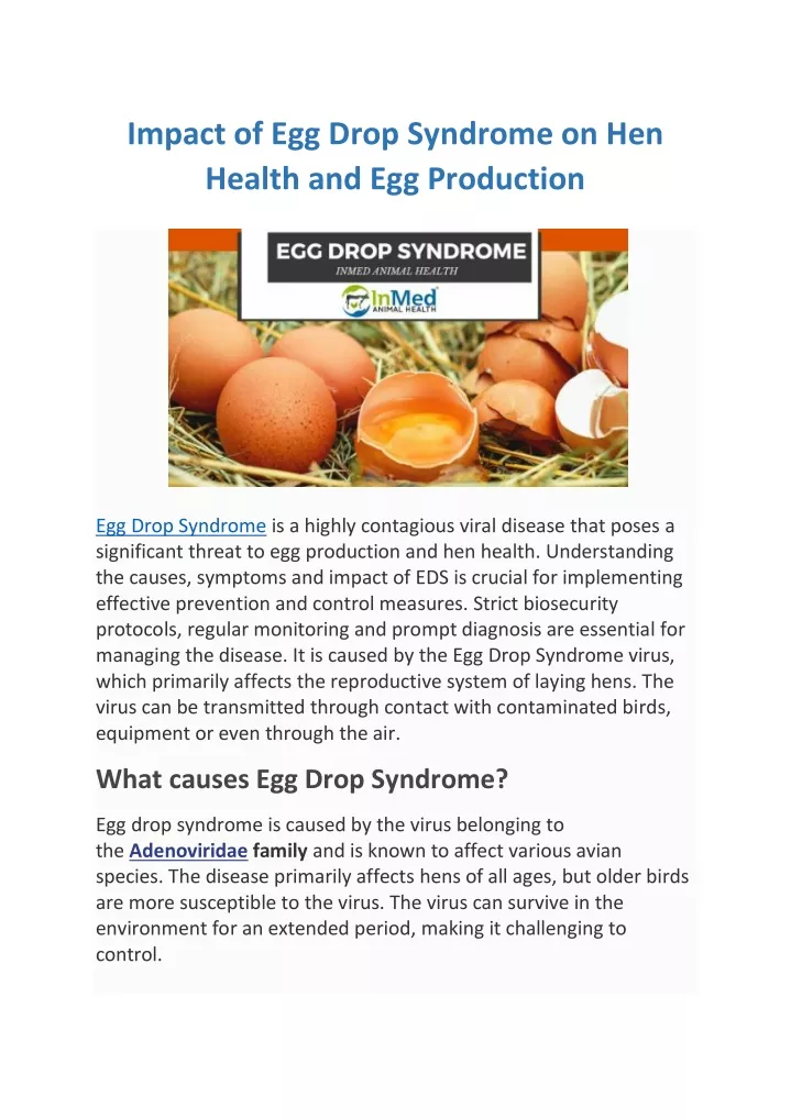 impact of egg drop syndrome on hen health