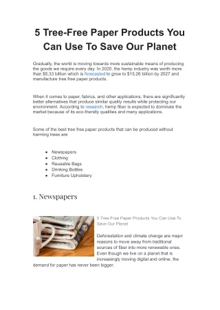 Tree Free Paper Products | OG Hemp