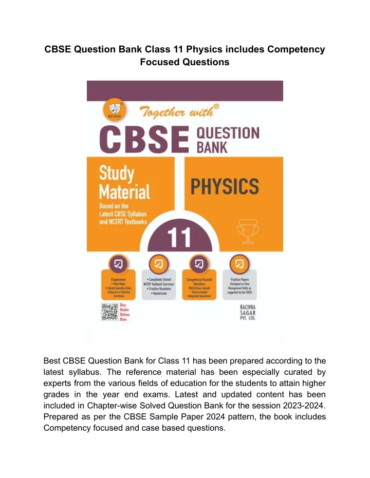 cbse question bank class 11 physics includes