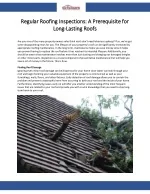Regular Roofing Inspections A Prerequisite for Long-Lasting Roofs - slide 1
