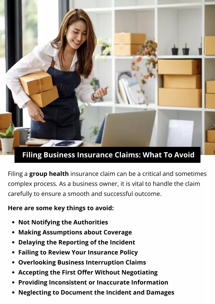 filing business insurance claims what to avoid