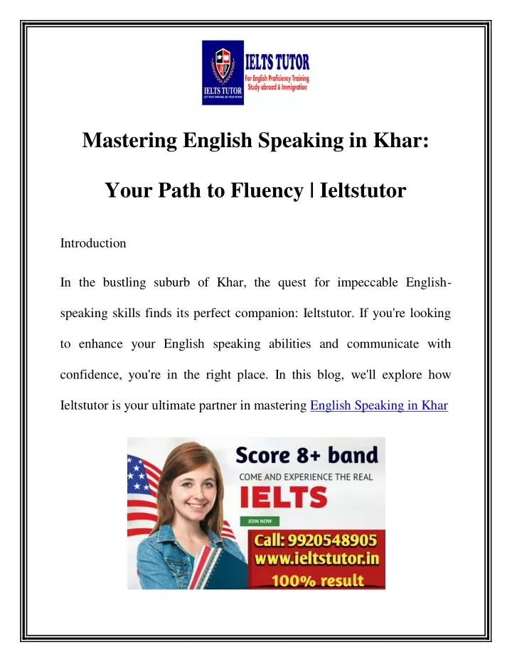 mastering english speaking in khar