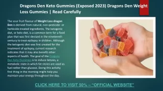 Dragons Den Keto Gummies