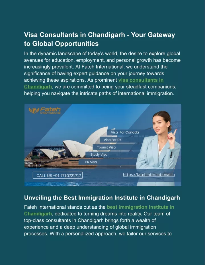 visa consultants in chandigarh your gateway