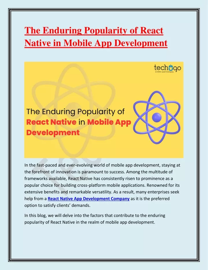 the enduring popularity of react native in mobile