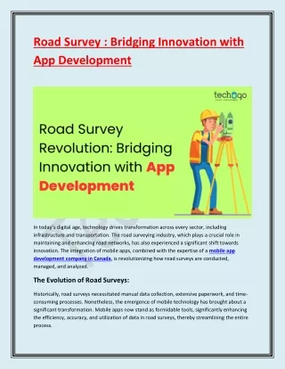 road survey bridging innovation with