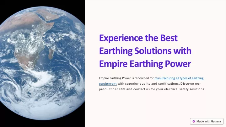 experience the best earthing solutions with