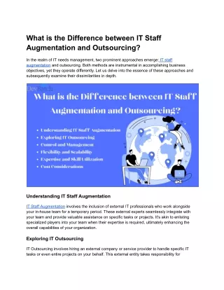What is the Difference between IT Staff Augmentation and Outsourcing (1)