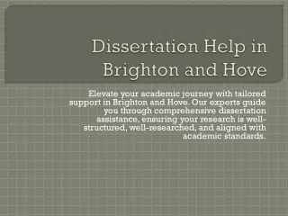 dissertation help in brighton and hove