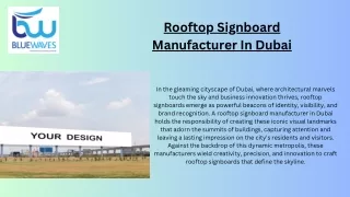 Rooftop Signboard Manufacturer In Dubai