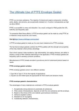 The Ultimate Use of PTFE Envelope Gasket - Google Docs