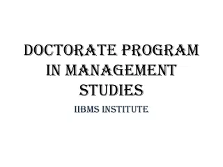 doctorate program in management studies
