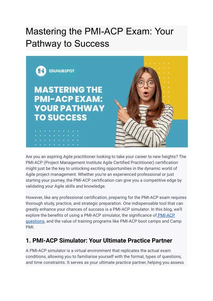 mastering the pmi acp exam your pathway to success