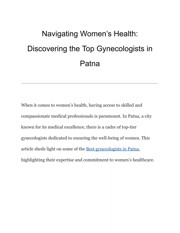 navigating women s health