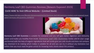 Harmony Leaf CBD Gummies Reviews