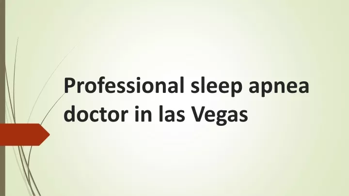 professional sleep apnea doctor in las vegas