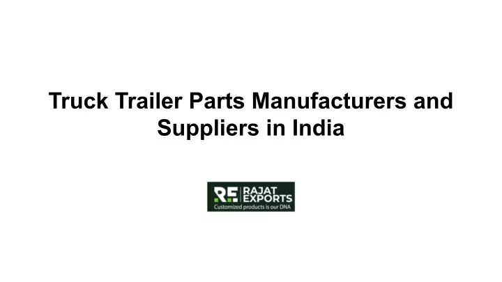 truck trailer parts manufacturers and suppliers