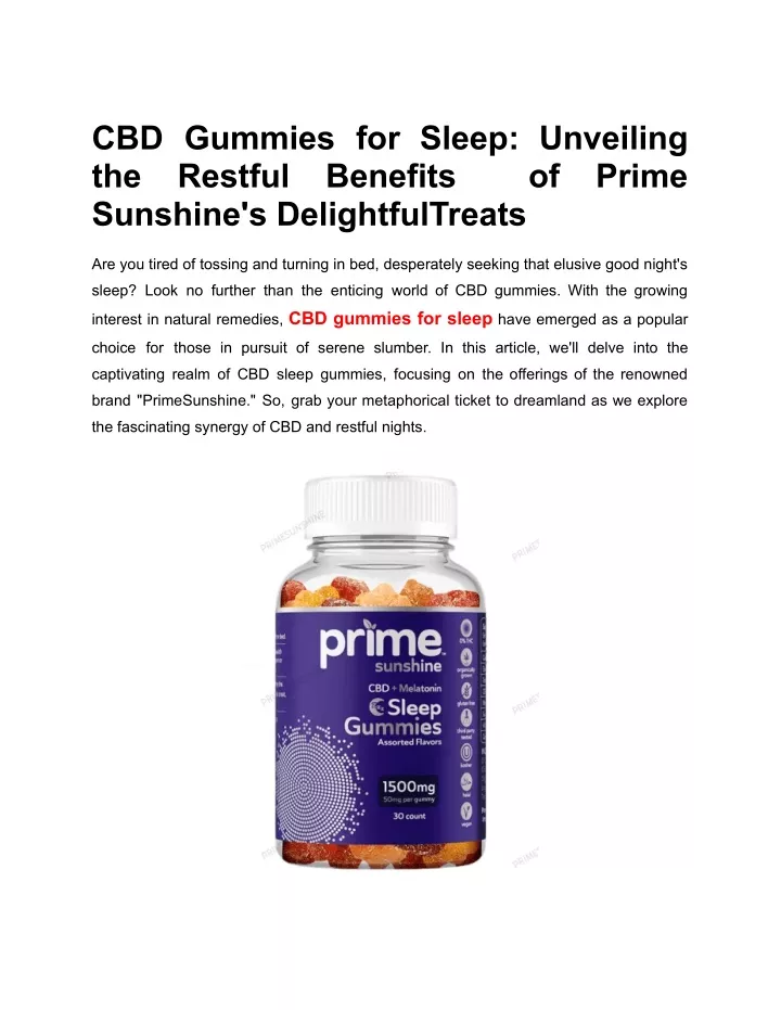 cbd gummies for sleep unveiling the restful