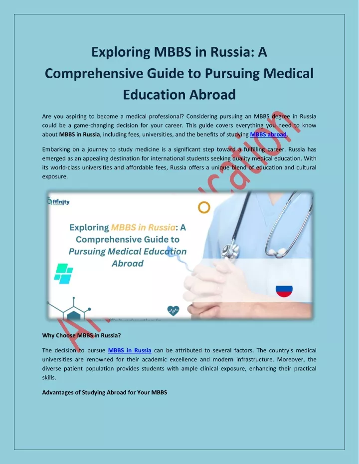 exploring mbbs in russia a comprehensive guide