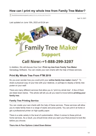 how can i print my whole tree from family tree