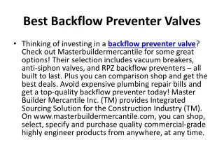Backflow Valves for Sprinkler Systems | Masterbuildermercantile