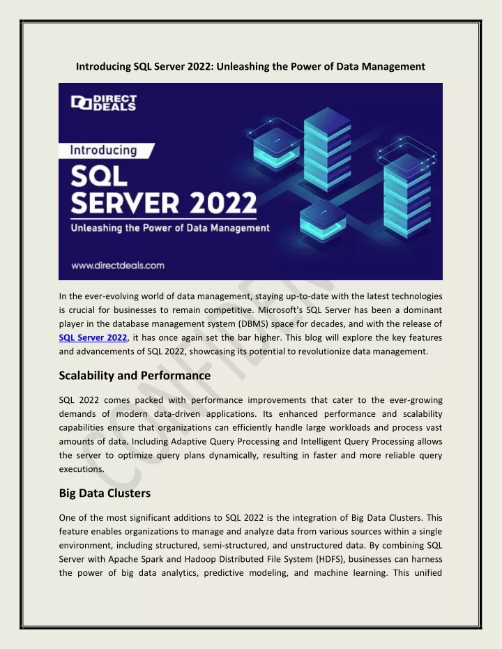 introducing sql server 2022 unleashing the power