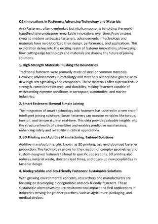 q1 innovations in fasteners advancing technology