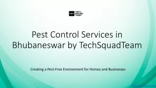 Pest Control Services in Bhubaneswar