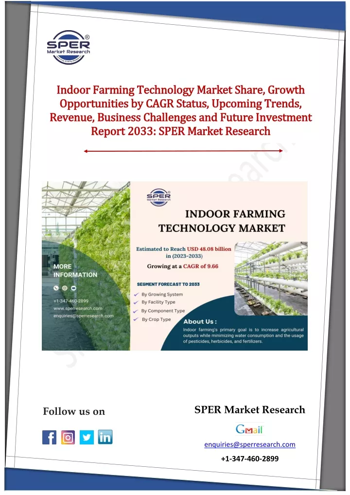 indoor farming technology market share growth