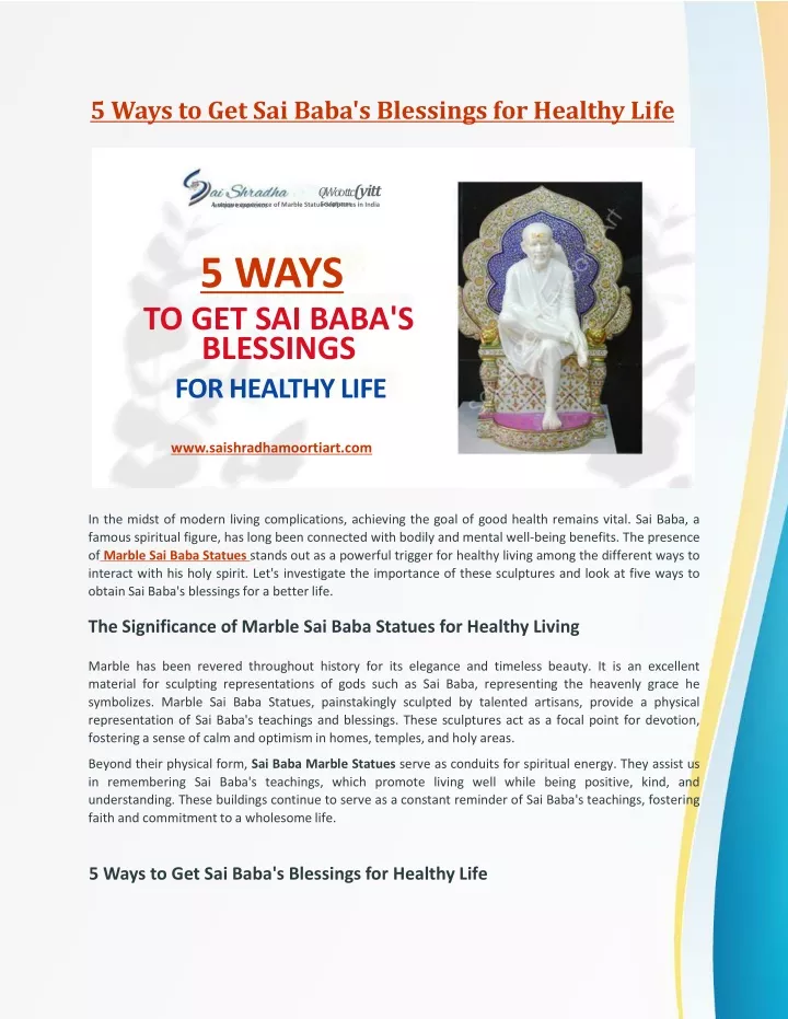 5 ways to get sai baba s blessings for healthy