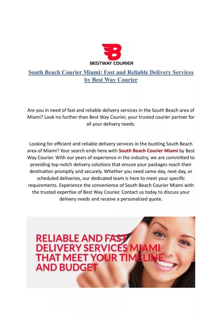 south beach courier miami fast and reliable
