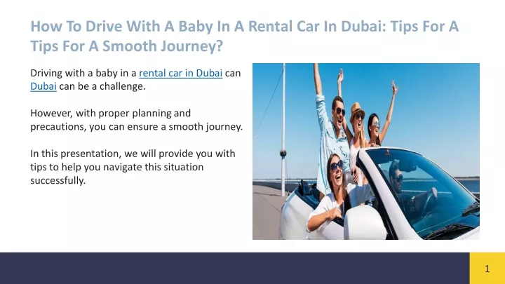 how to drive with a baby in a rental car in dubai