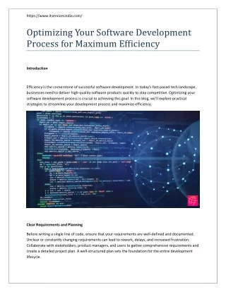 How to Optimize Your Software Development Process for Maximum Efficiency