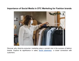 Importance of Social Media in DTC Marketing for Fashion brands