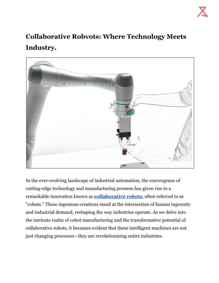 collaborative robvots where technology meets