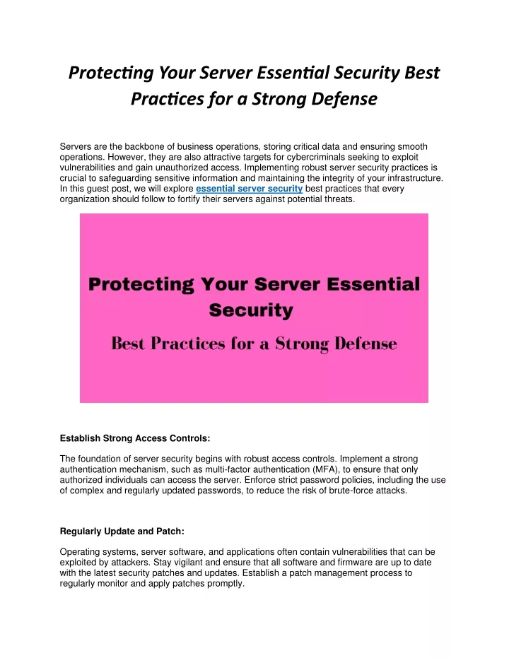 protecting your server essential security best