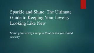 jewelry care Guide