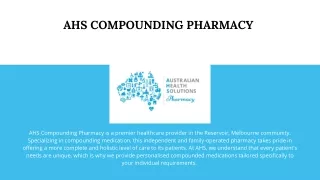 Natural Hormone Replacement Therapy - AHS Compounding Pharmacy