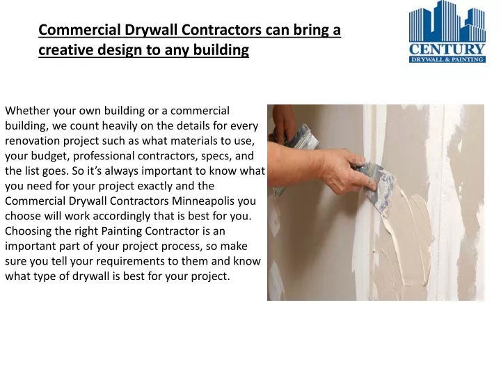 commercial drywall contractors can bring