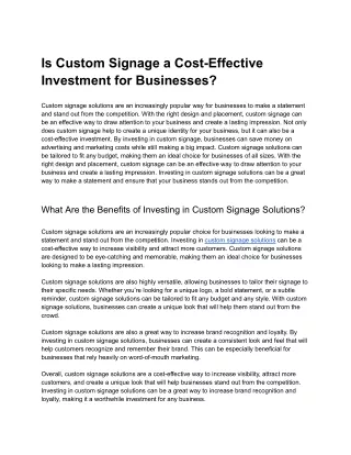 Is Custom Signage a Cost-Effective Investment for Businesses_