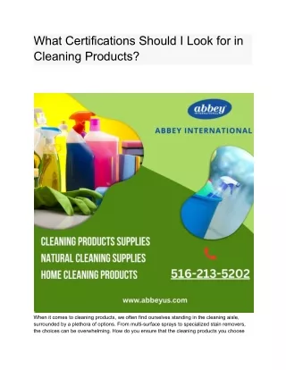 What Certifications Should I Look for in Cleaning Products