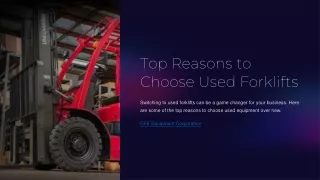 Top 10 Reasons to Choose Used Forklifts for Your Business