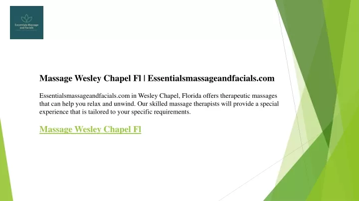 massage wesley chapel
