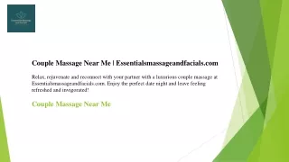 Couple Massage Near Me  Essentialsmassageandfacials.com