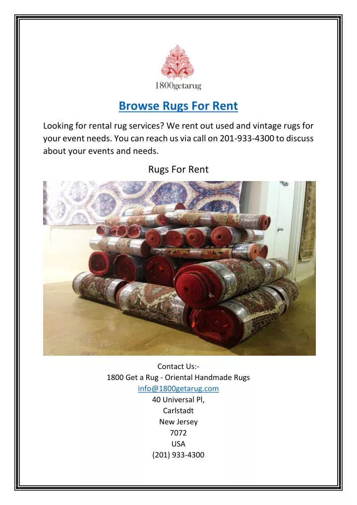 browse rugs for rent