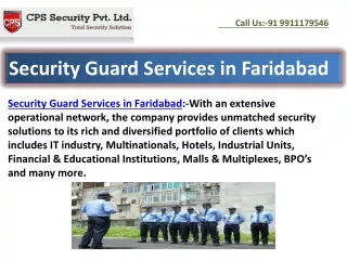 Security Guard Services in Faridabad