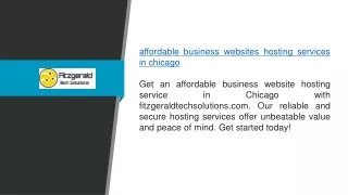 affordable business websites hosting services in chicago